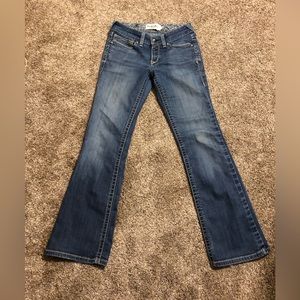 ARIAT Real Denim Womens 27R Thick Stitch Boot Low Rise Stretch Blue Jeans